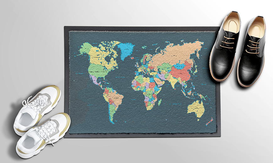 Robuste Fußmatte Colorful Map